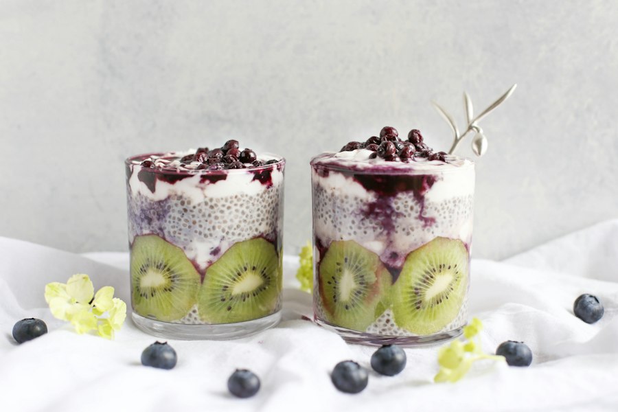 Two Glasses of Fruits And Yogurt